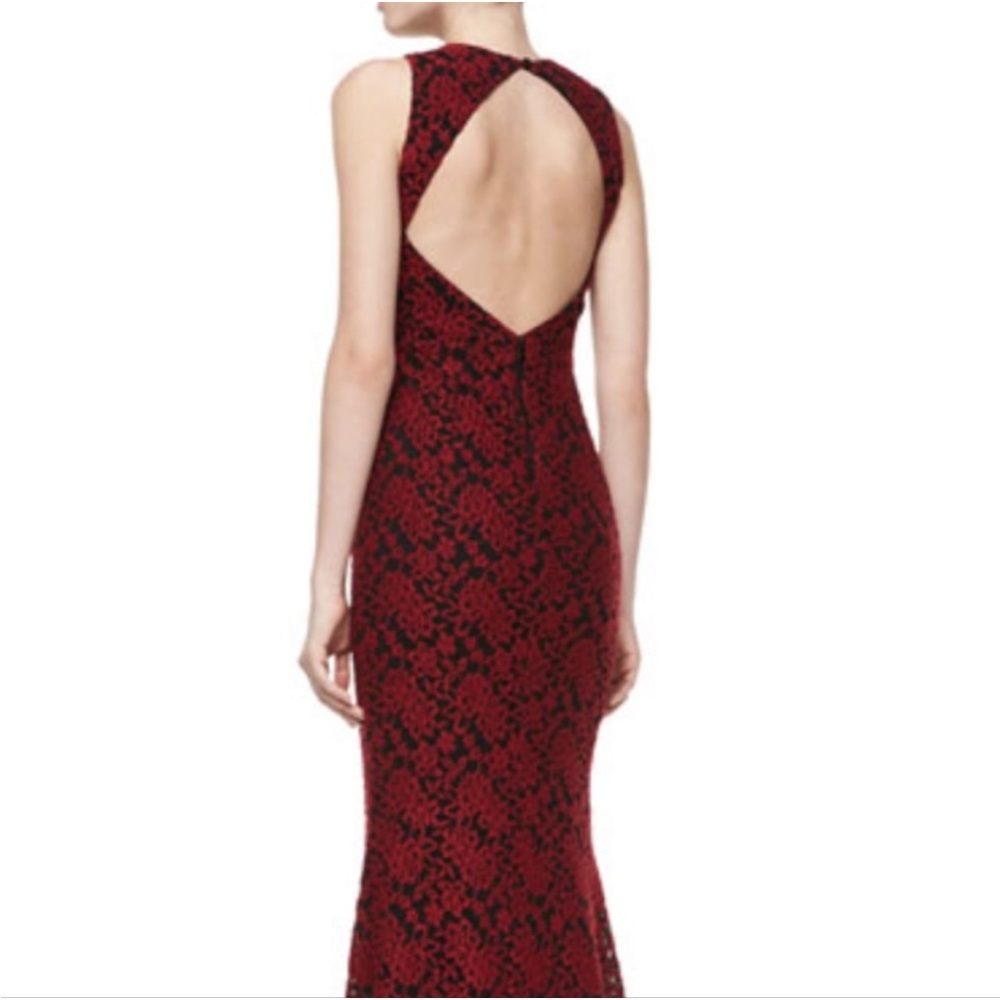 Elegant Red and Black Lace Dress